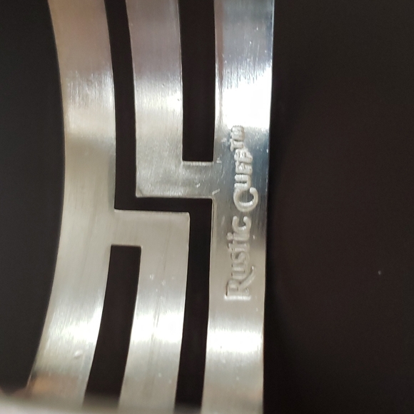 Rustic Cuff Silvertone Cutout Cuff Bracelet - Picture 2 of 4